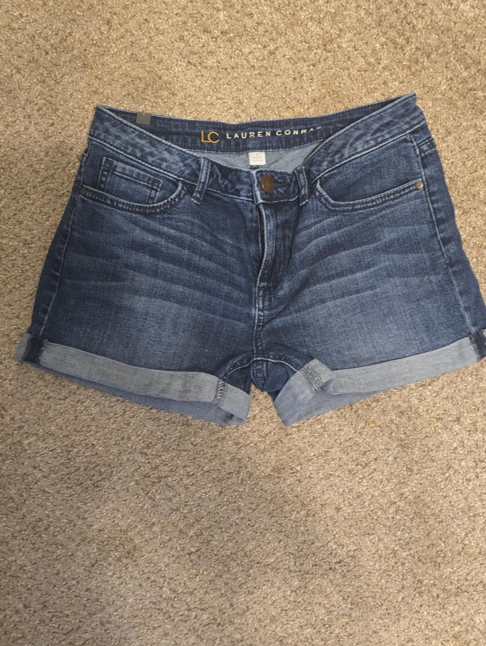 LC Lauren Conrad Indigo Rolled-Hem Denim Shorts
